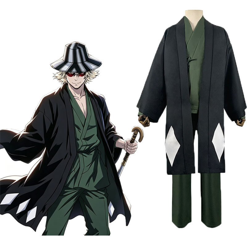 Bleach Captain Coat - ชุดคอสเพลย์อนิเมะ อุราฮาระ คิสึเกะ จาก Bleach ชุดกิโมโนสีเทาสำหรับผู้ใหญ่