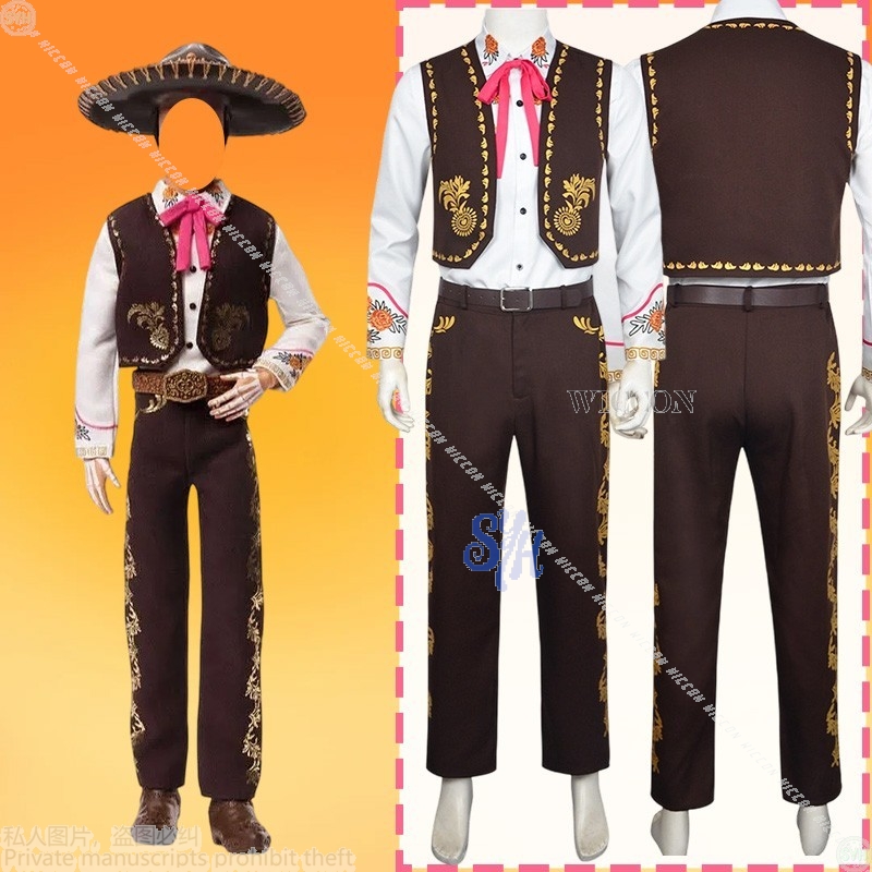 Anime Cosplay Event 2025 - ชุดคอสเพลย์ลายดอกดาวเรืองสีแดงแบบย้อนยุคสำหรับงานปาร์ตี้ฮาโลวีนปี 2025 ประกอบด้วยเสื้อกั๊กยีนส์ เสื้อเชิ้ต และกางเกง