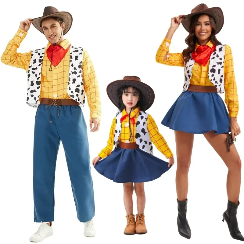 Anime Cosplay Ideas For Couples - ฮาโลวีนคู่ครอบครัวคอสเพลย์ไอเดียเครื่องแต่งกาย Woody Jessie ชุดภาพยนตร์เวที Carnival Party