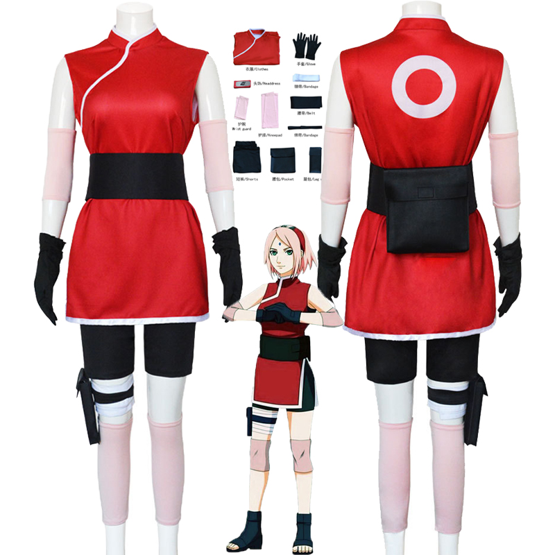 Anime Cosplay Easy - ชุดคอสเพลย์อนิเมะ ชูโนะ ซากุระ ชุดนินจาการ์ตูนสไตล์กลางๆ สำหรับฮาโลวีน งานคาร์นิวัลแฟนตาซี