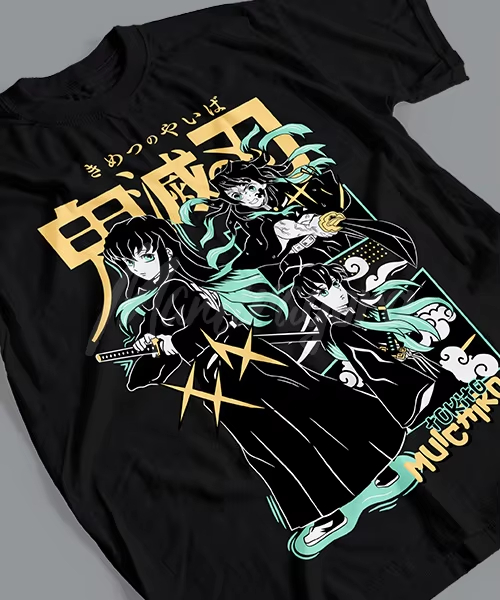 Anime Cosplay Real - เสื้อยืดลายอนิเมะ Demon Slayer โทคิโตะ มุอิจิโร่ ปี