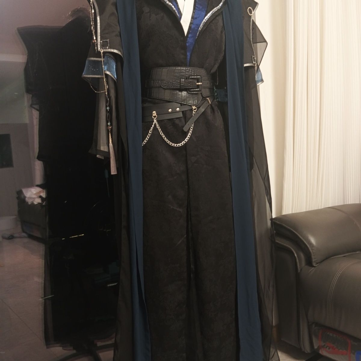 Anime Cosplay In Chinese - 2026 ชุดฮั่นฝูโบราณสไตล์จีน สำหรับผู้ชายและผู้หญิง ผู้ใหญ่ สีดำ ชุดเต้นรำคอสเพลย์ชาติพันธุ์แบบดั้งเดิม