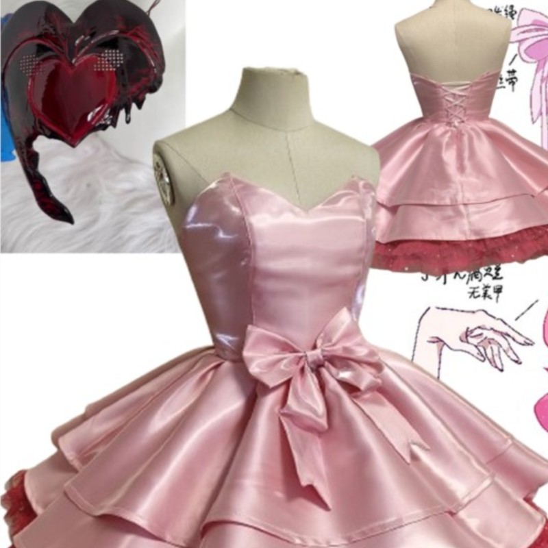 Anime Zombie Cosplay - หน้ากากคอสเพลย์ Mizi Zombiestage วิกผมสีชมพู โลลิต้า กอธิค