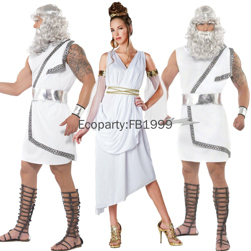 Egypt Cosplay Anime - ชุดคอสเพลย์เทพธิดาอียิปต์กรีกสำหรับผู้ใหญ่ในวันฮาโลวีน ชุดเทพเจ้าซุสในตำนานอียิปต์โบราณ ชุดคลุมสำหรับงานปาร์ตี้เทศกาล ชุดเล่นบทบาทสมมติสำหรับคู่รัก